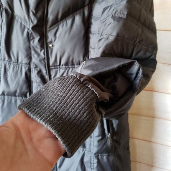 London Fog Feather Down Quilted Hooded Coat Lined Thick Winter Women's Small - Picture 5 of 9